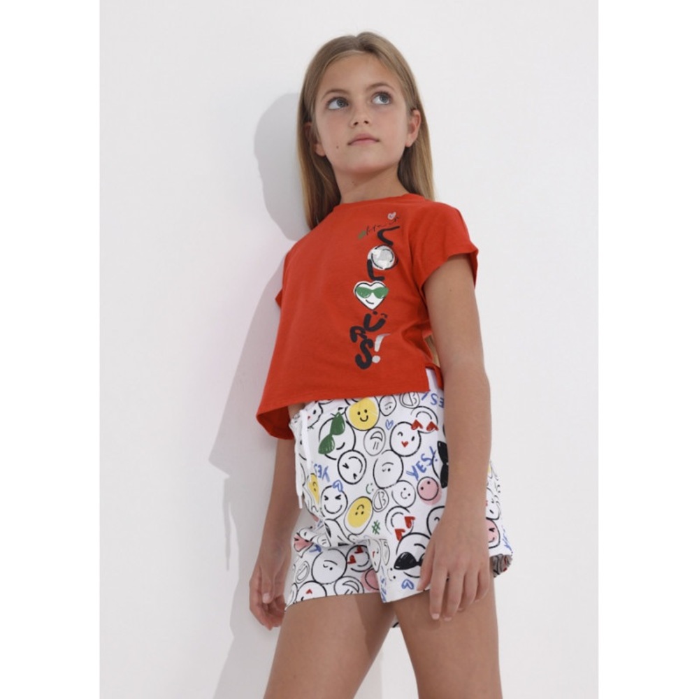 Mayoral Colorful Emoji Print Shorts